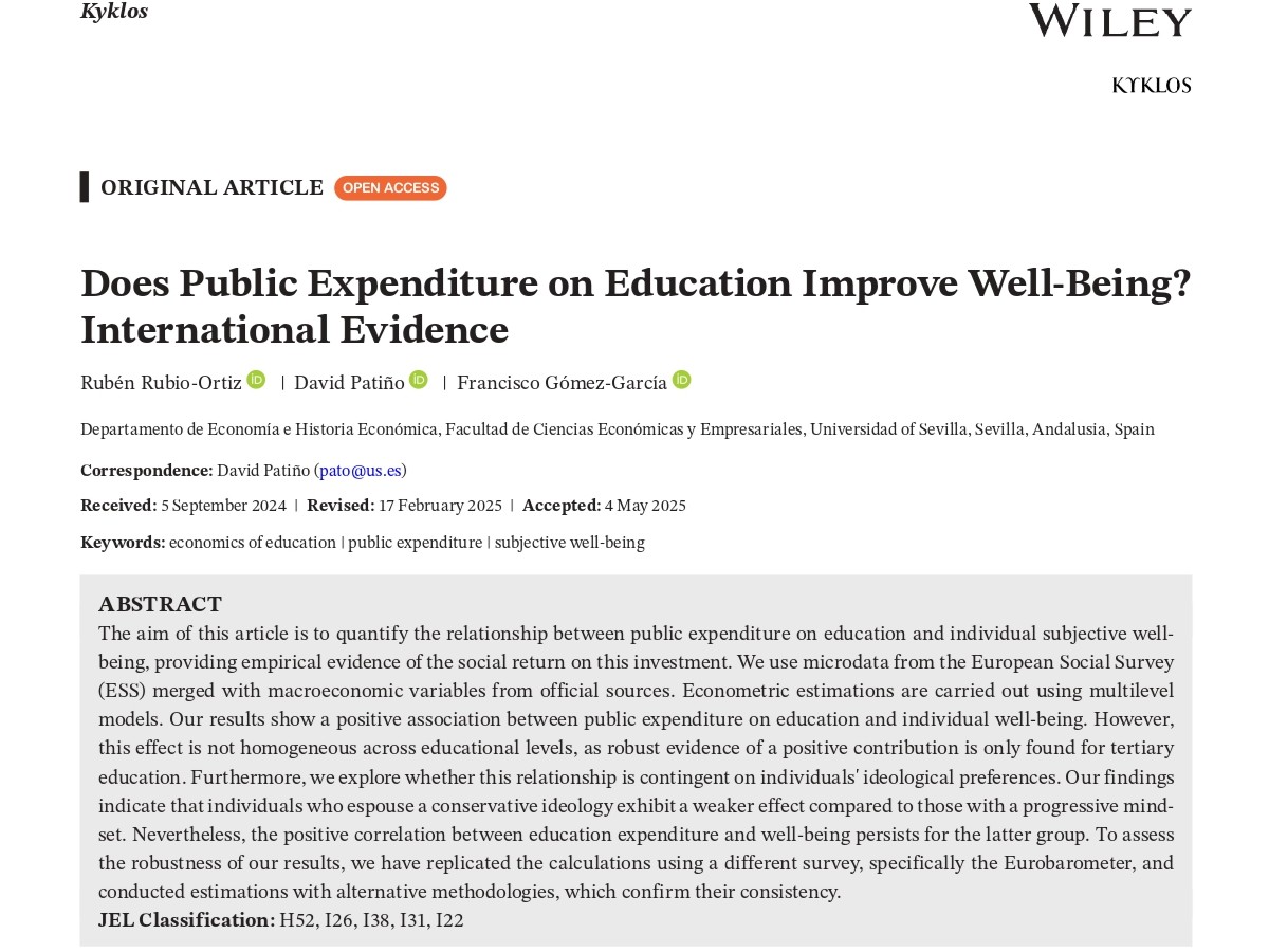 Comentarios y reflexiones sobre mi reciente publicación en Kyklos